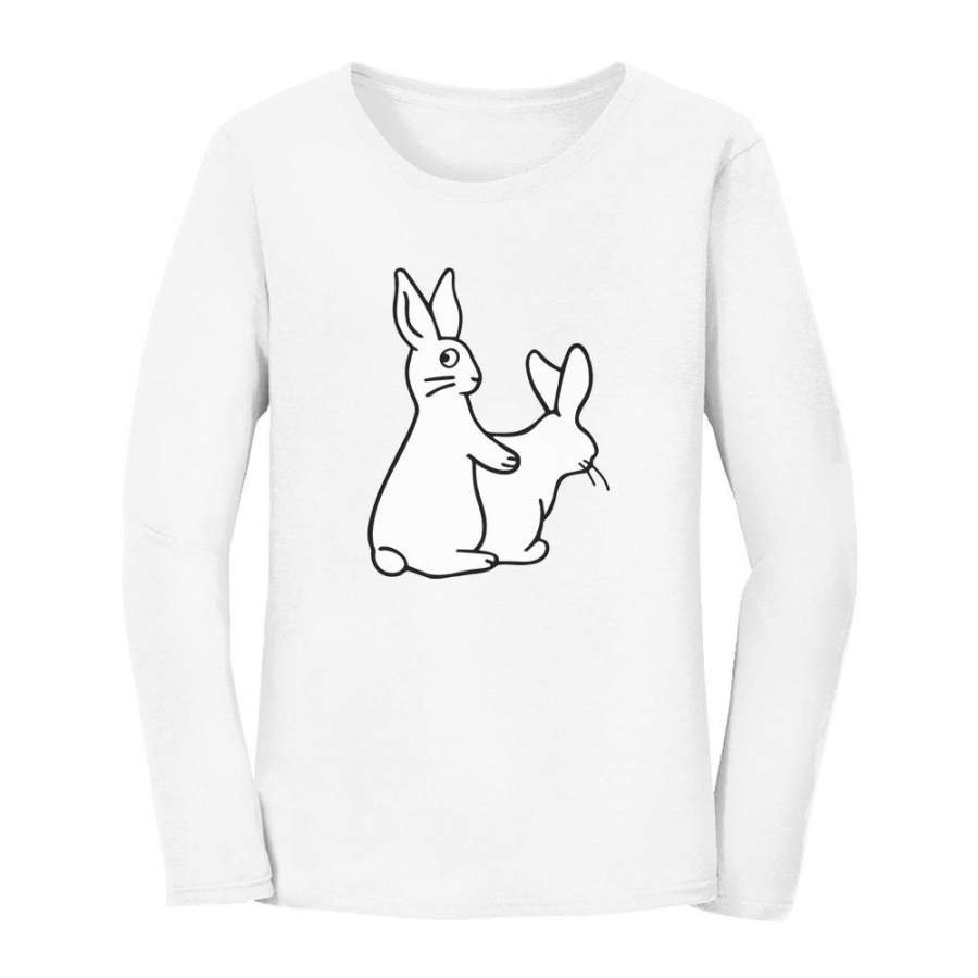 Rude Rabbits Funny Easter Humping Bunnies Women Long Sleeve T-Shirt