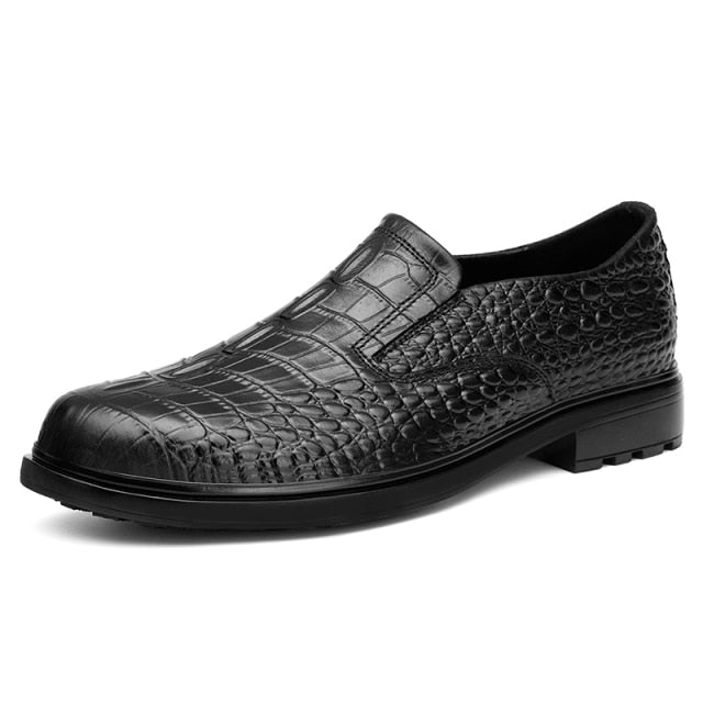 Crocodile Skin Pattern  Loafer Genuine Leather Oxford Shoes