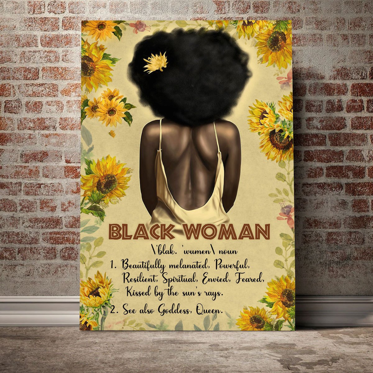 Black Woman Vertical Canvas