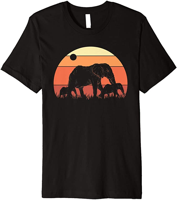 Africa Zoo Keeper Animal Family Kids Retro Elephant Premium T-Shirt