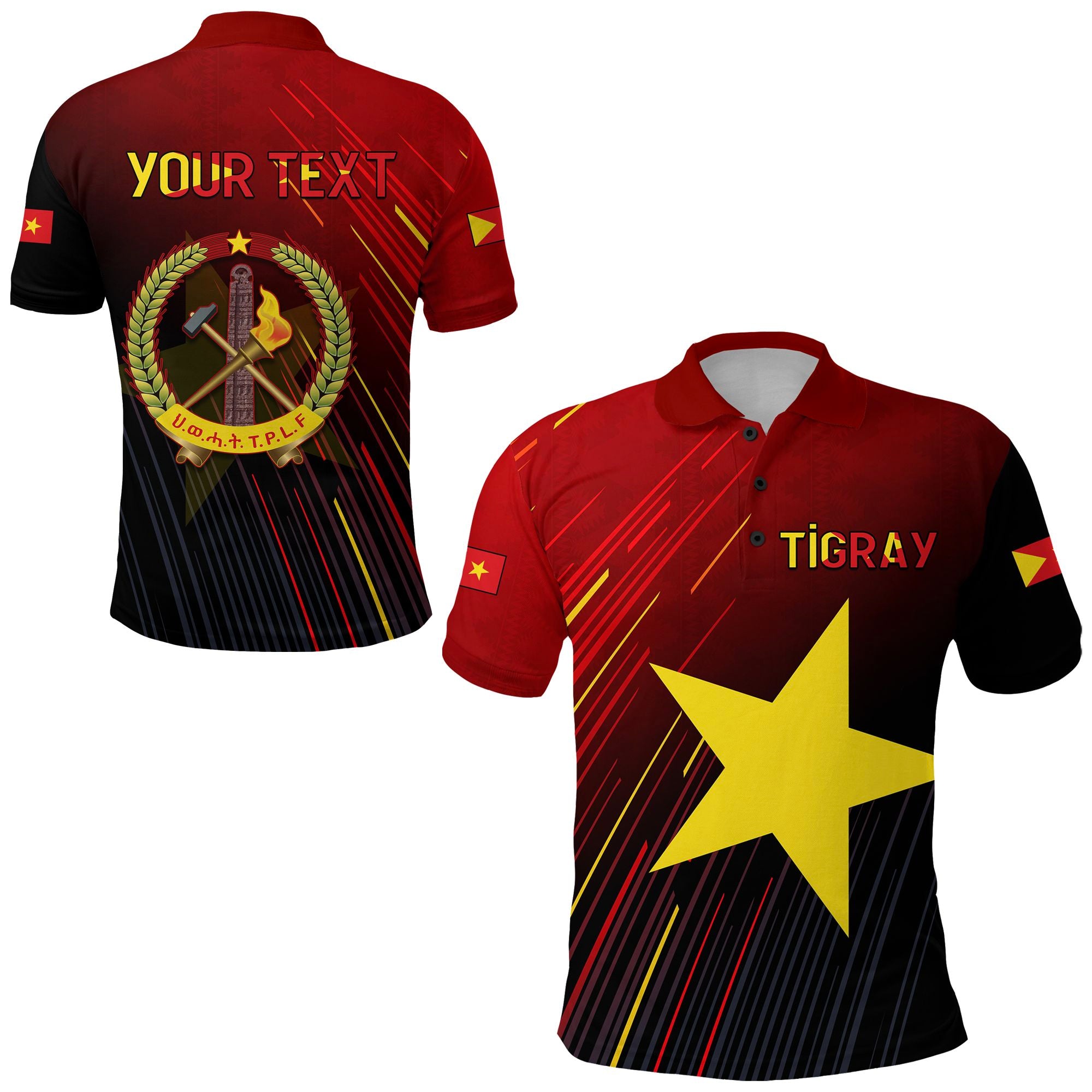 (Custom Personalised) Proud Tigray Polo Shirt African Pattern Lt13