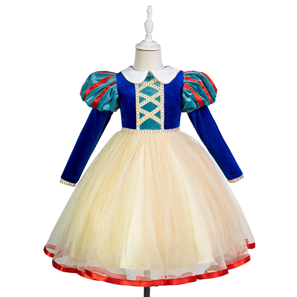 2022 New Foreign Trade Snow White Dress, Mesh Puffy Dress, Children’s Performance Dress Cosplay alx