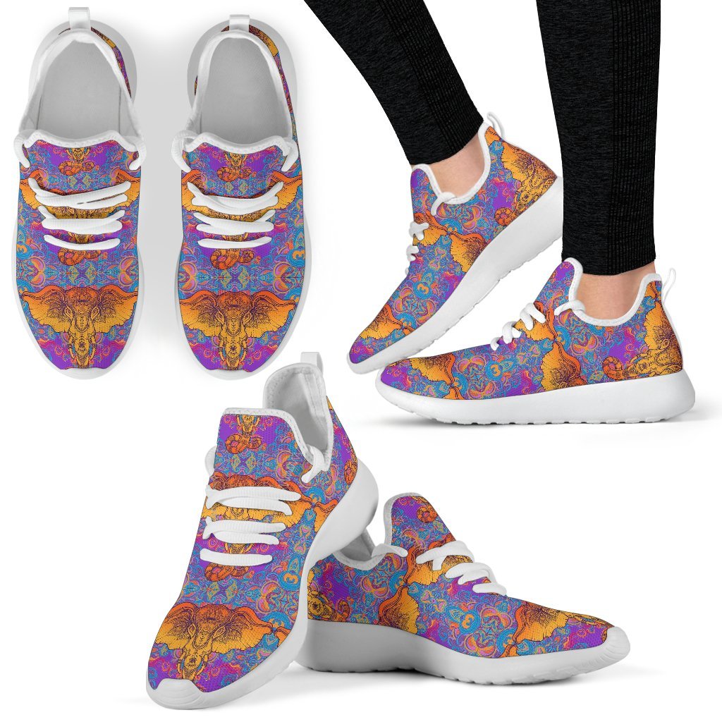 Gold Elephant Indian Mesh Knit Sneakers Shoes