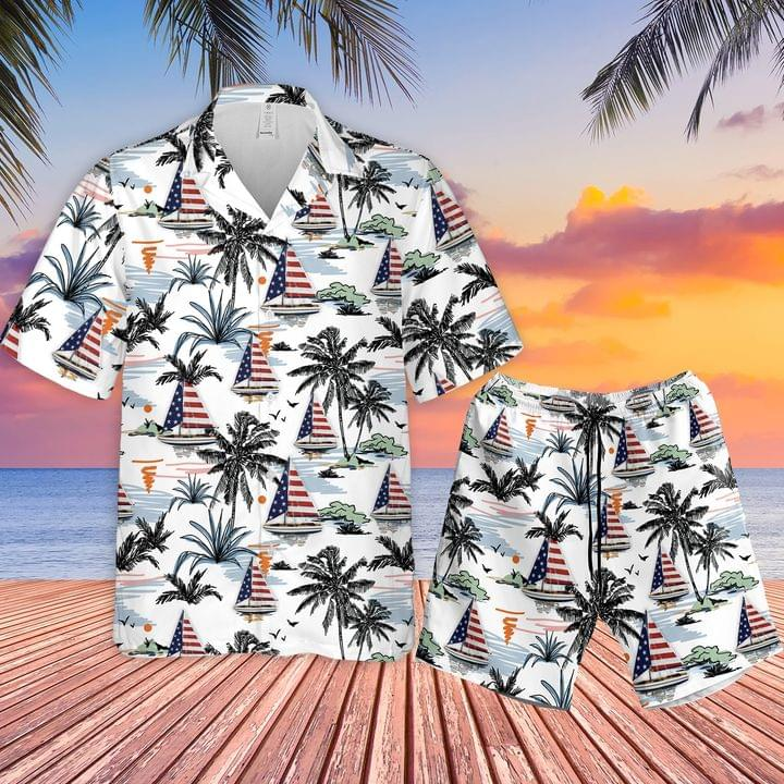 Us Sailboat Set Hawaiian Shirt Pre11057