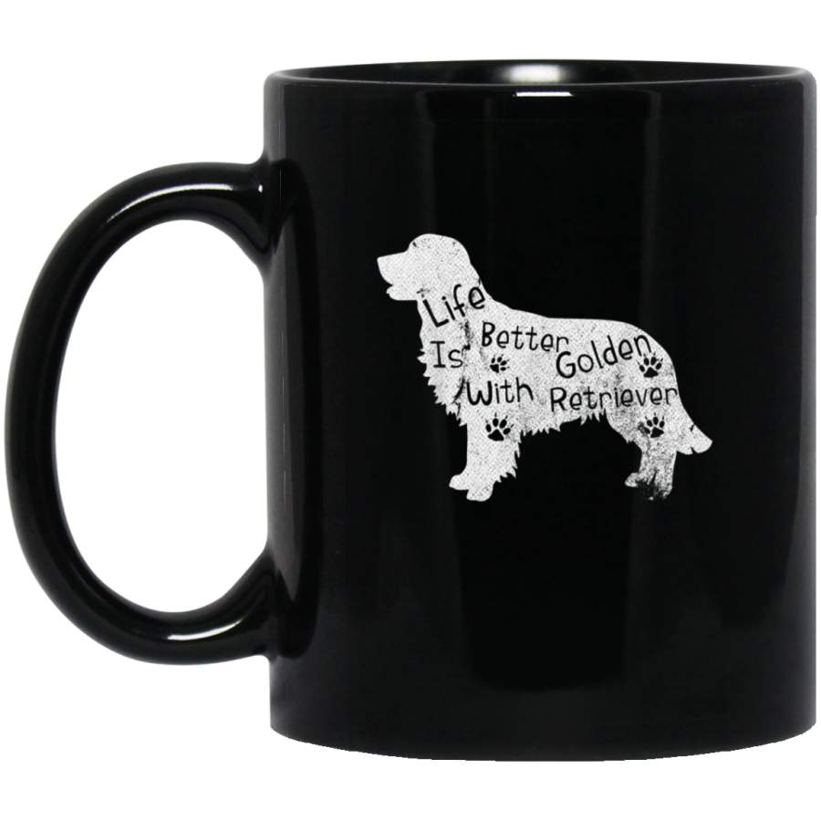 Vintage Life Is Better With Golden Retriever Funny Dog Lover Mug