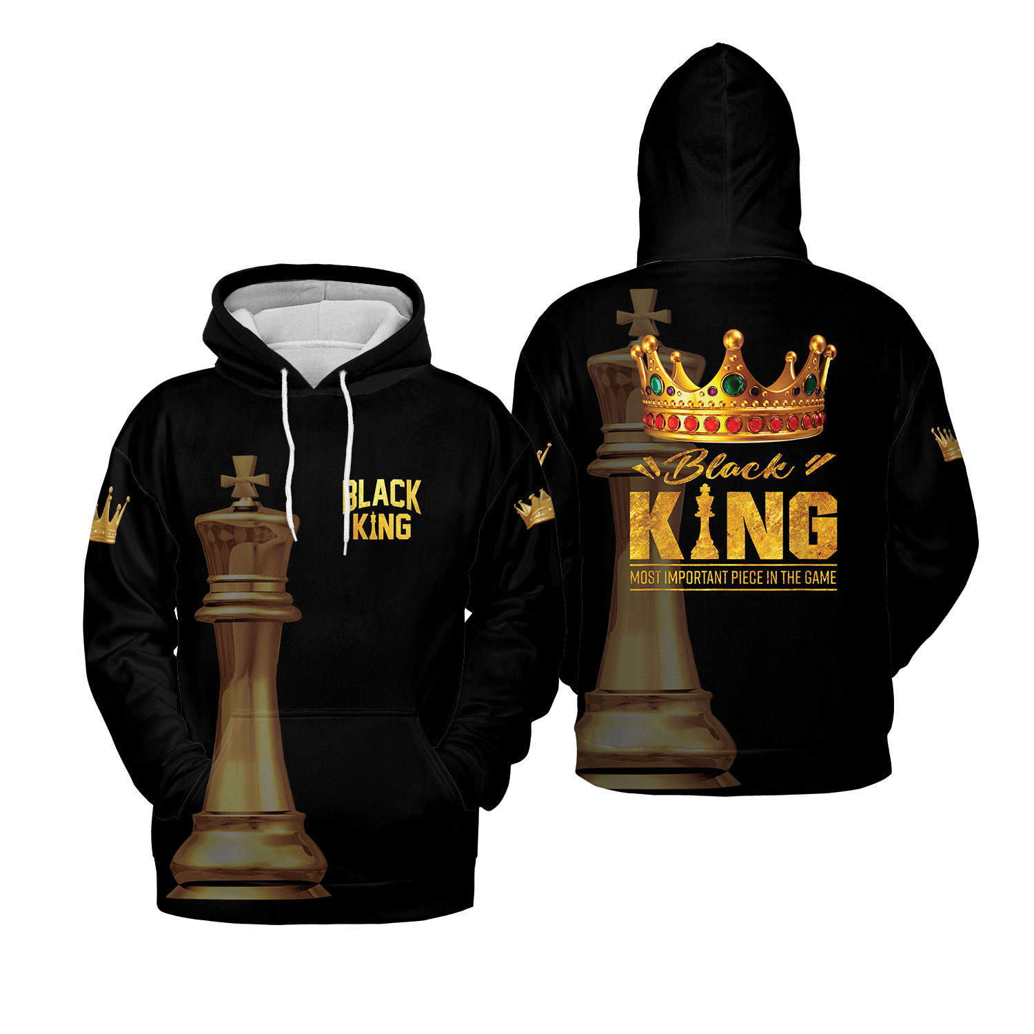 Black King The Most Important Piece In The Game Hoodie 3D #221221H