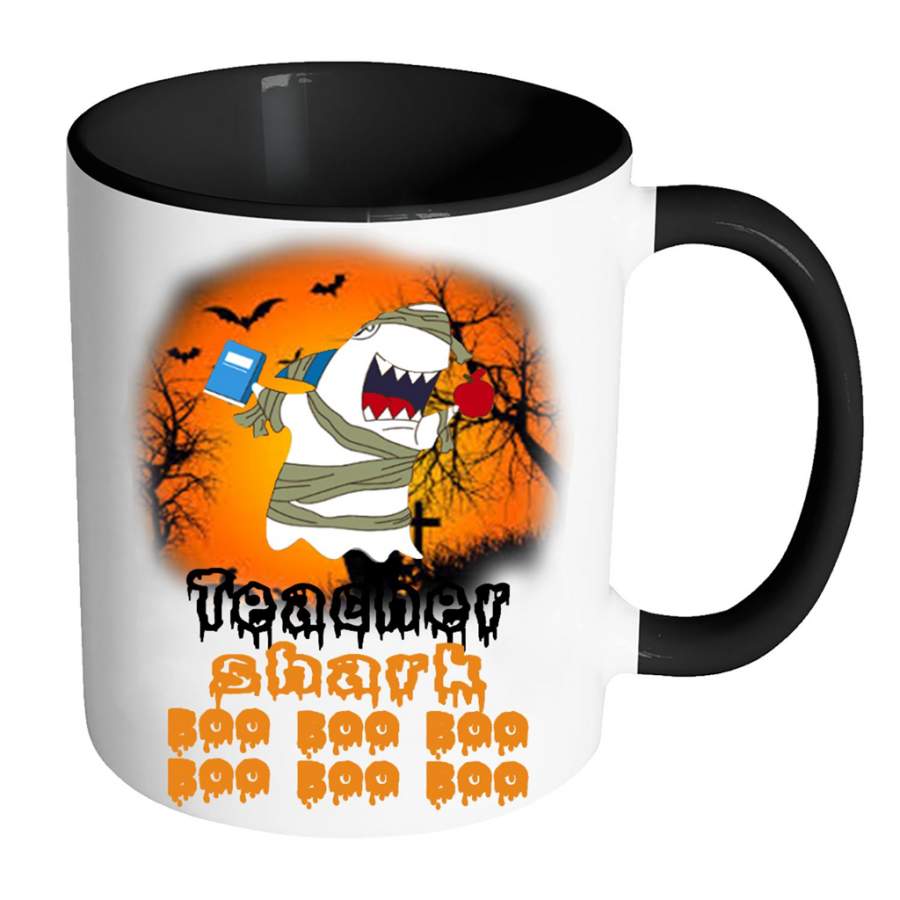 Teacher Shark Boo Boo Boo Boo Boo Boo – Full-Wrap Coffee Colors Accent Mug