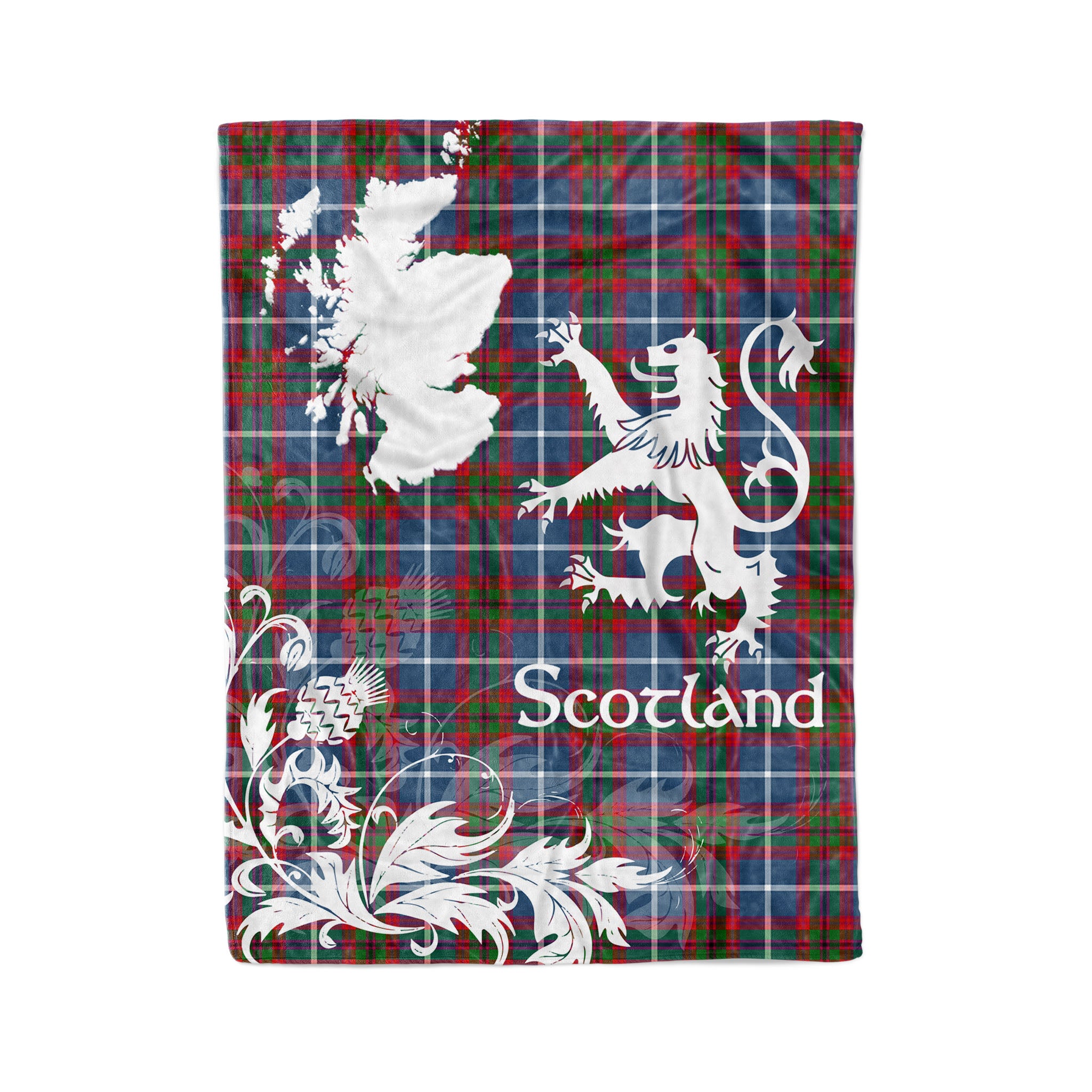 Tartan Plaid Fleece Blanket Tartan Blanket Thistle And Lion Scottish Clan Dalmahoy Plaid Blanket