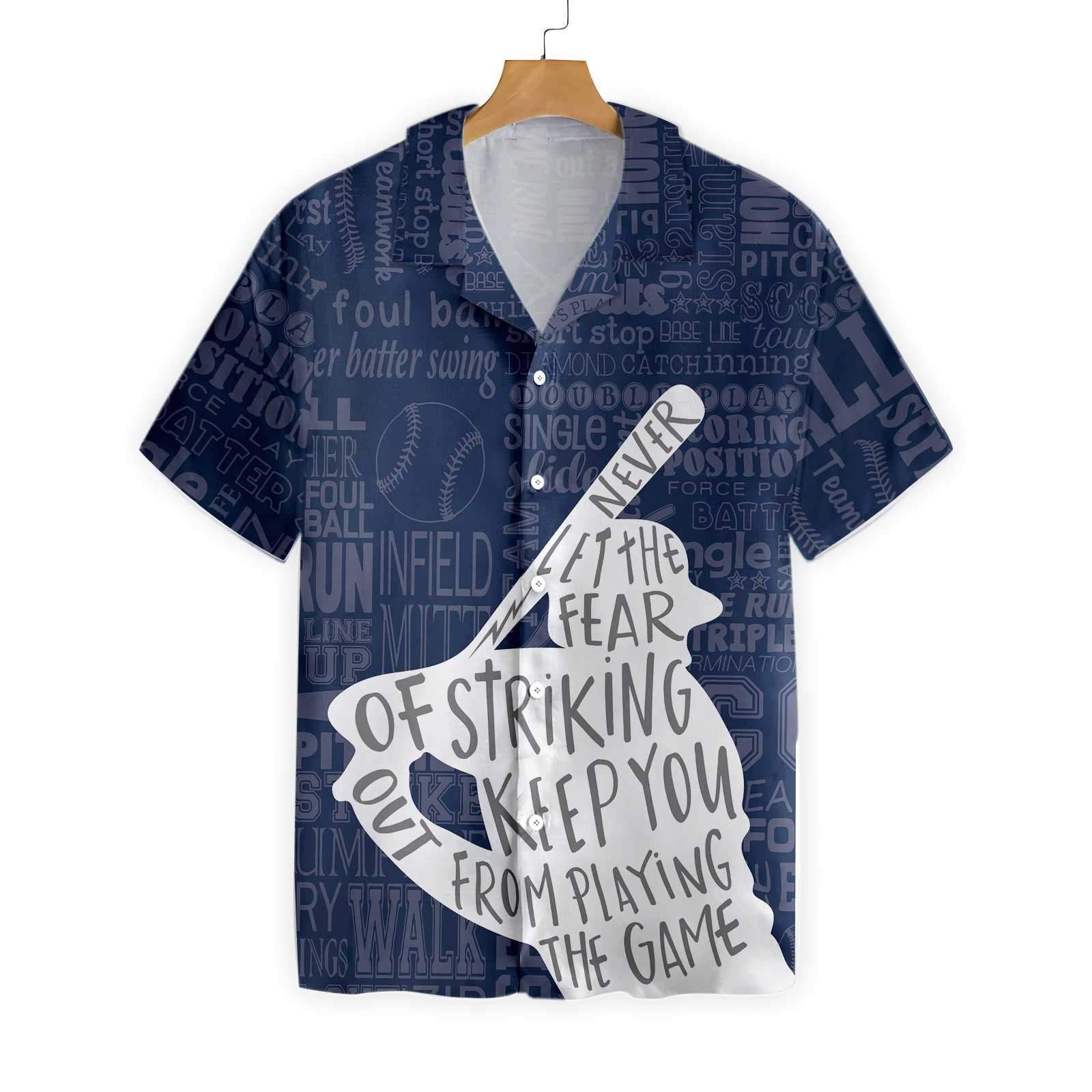 Baseball Silhouette Typography Ez14 2201 Hawaiian Shirt