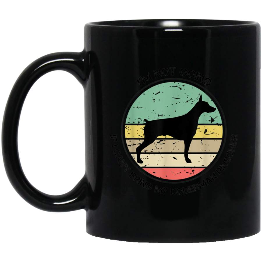 Doberman Pinscher Funny Dog Dogs Retro Vintage 11 oz 15 oz Mug Black