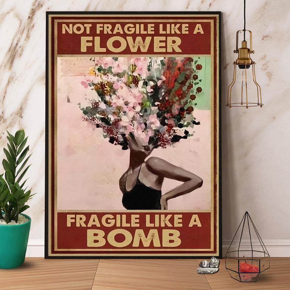 Black Queen Flower Not Fragile Like A Flower Paper Poster No Frame