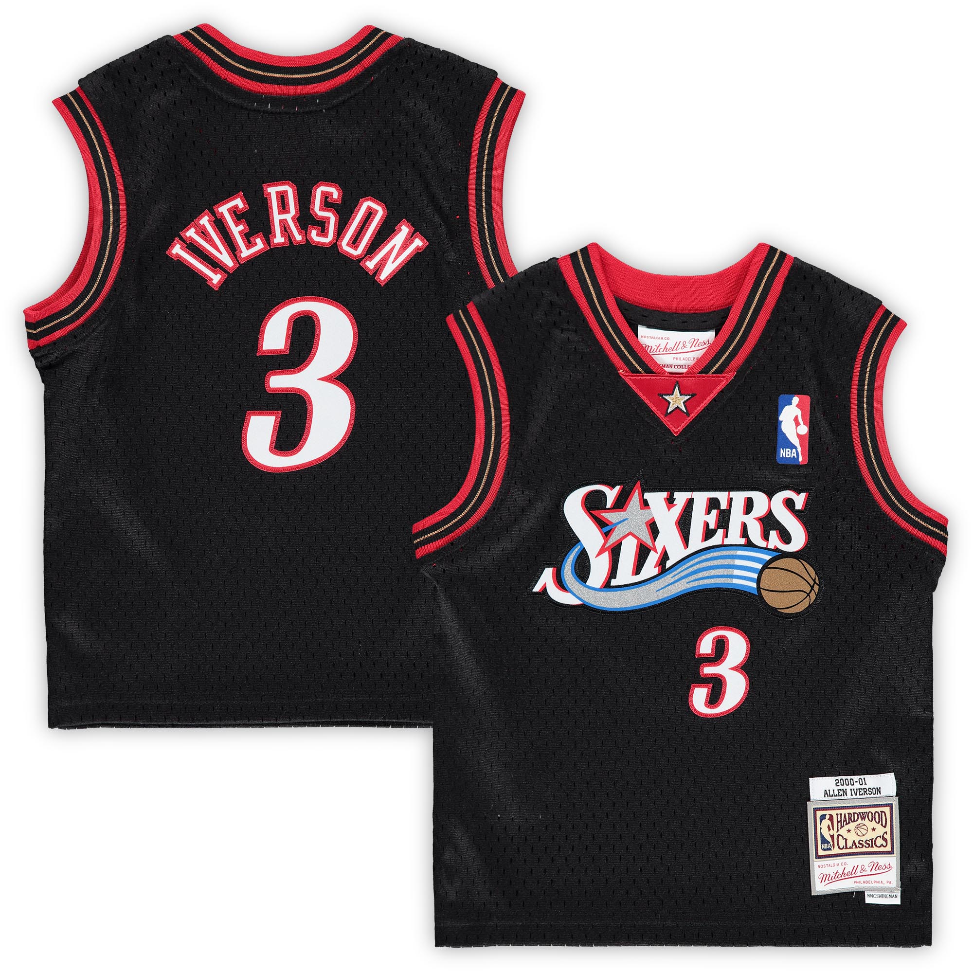 Allen Iverson Philadelphia 76ers Mitchell & Ness Infant 2000/01 Hardwood Classics Retired Player Jersey – Black