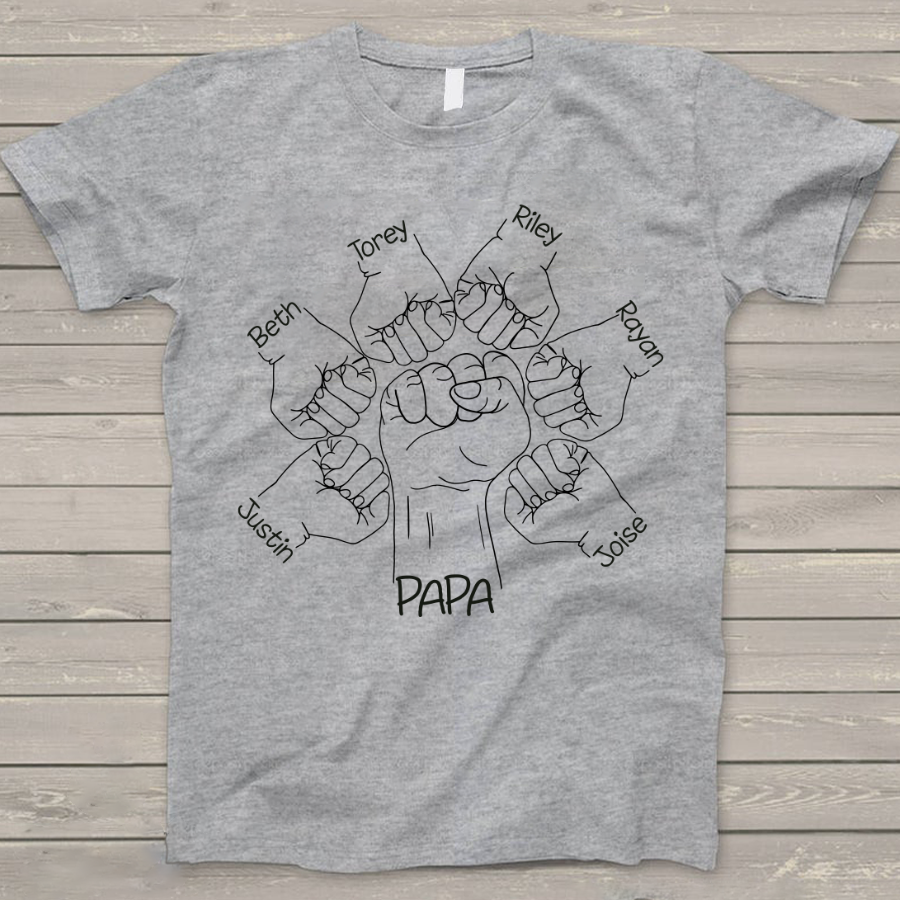 Papa And Grandkids Hands T-Shirt