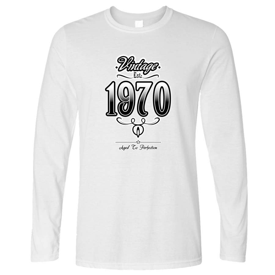 50th Birthday Long Sleeve Vintage 1970 Aged To Perfection T-Shirt