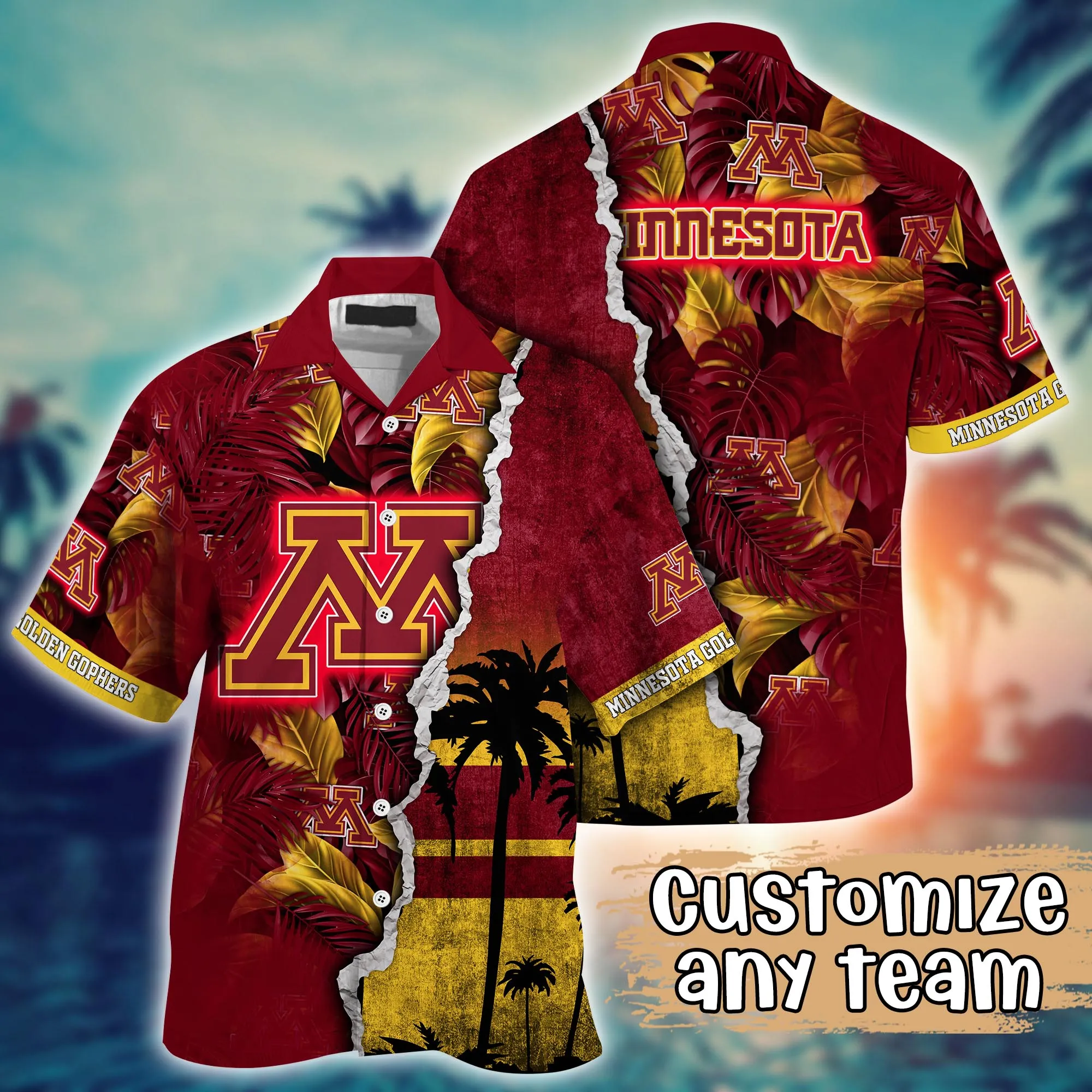 Minnesota Golden Gophers NCCA Hawaiian Shirt Custom Fresh Mowed Lawns Aloha Shirt