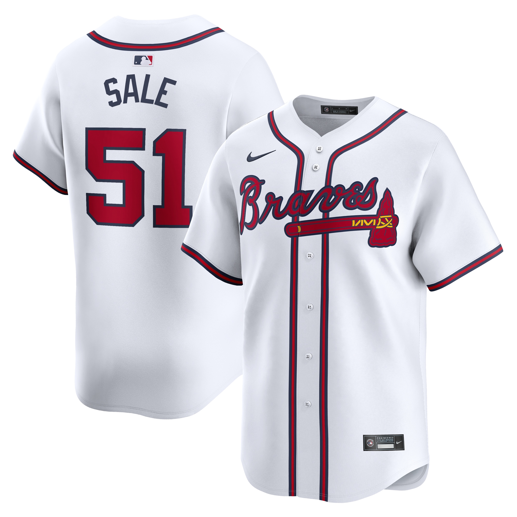 Chris Sale Atlanta Braves Home Limited Player Jersey – White