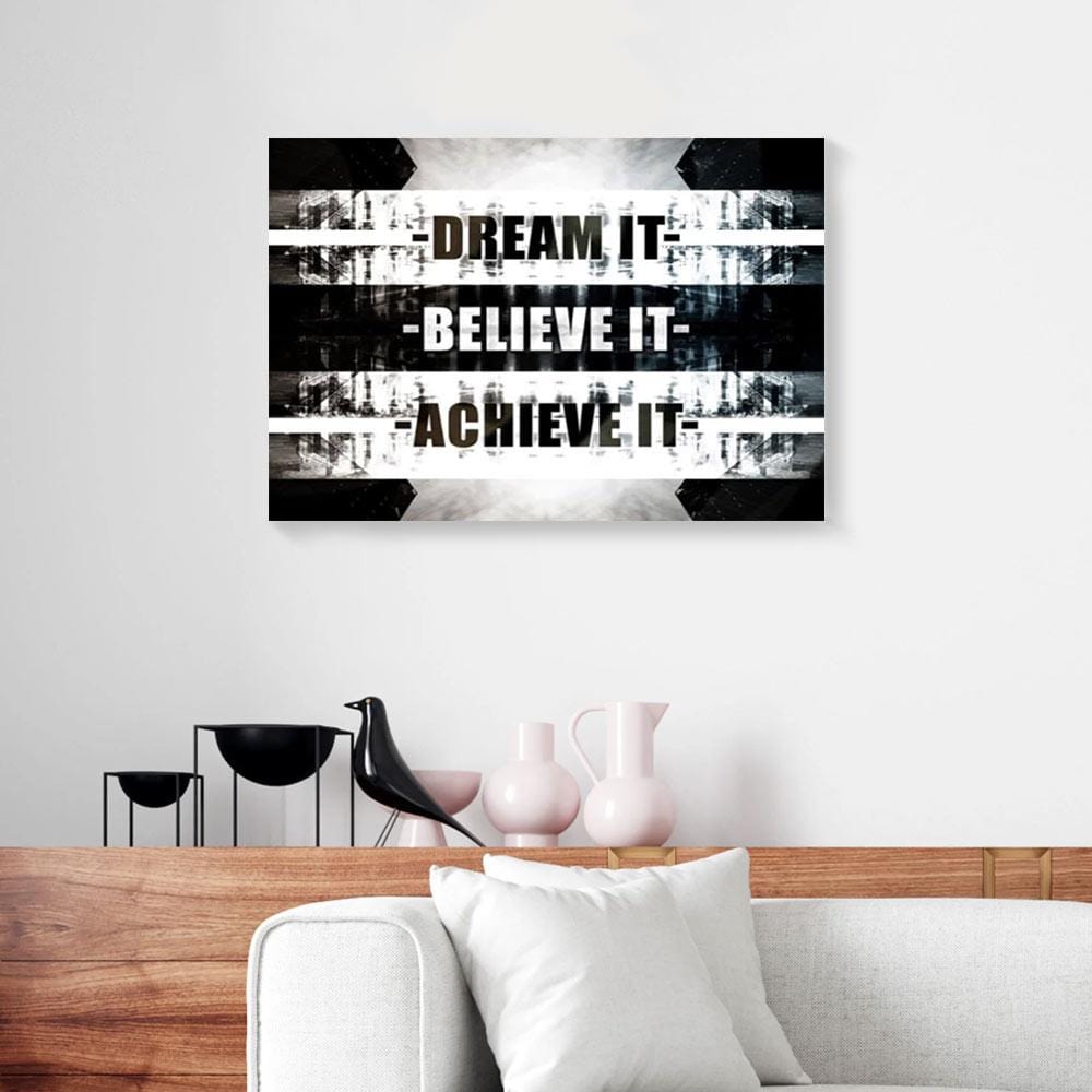 Canvas Wall Art Dream It Believe It Achieve It Vintage Business Wall Art Canvas Wall Art Home Decor