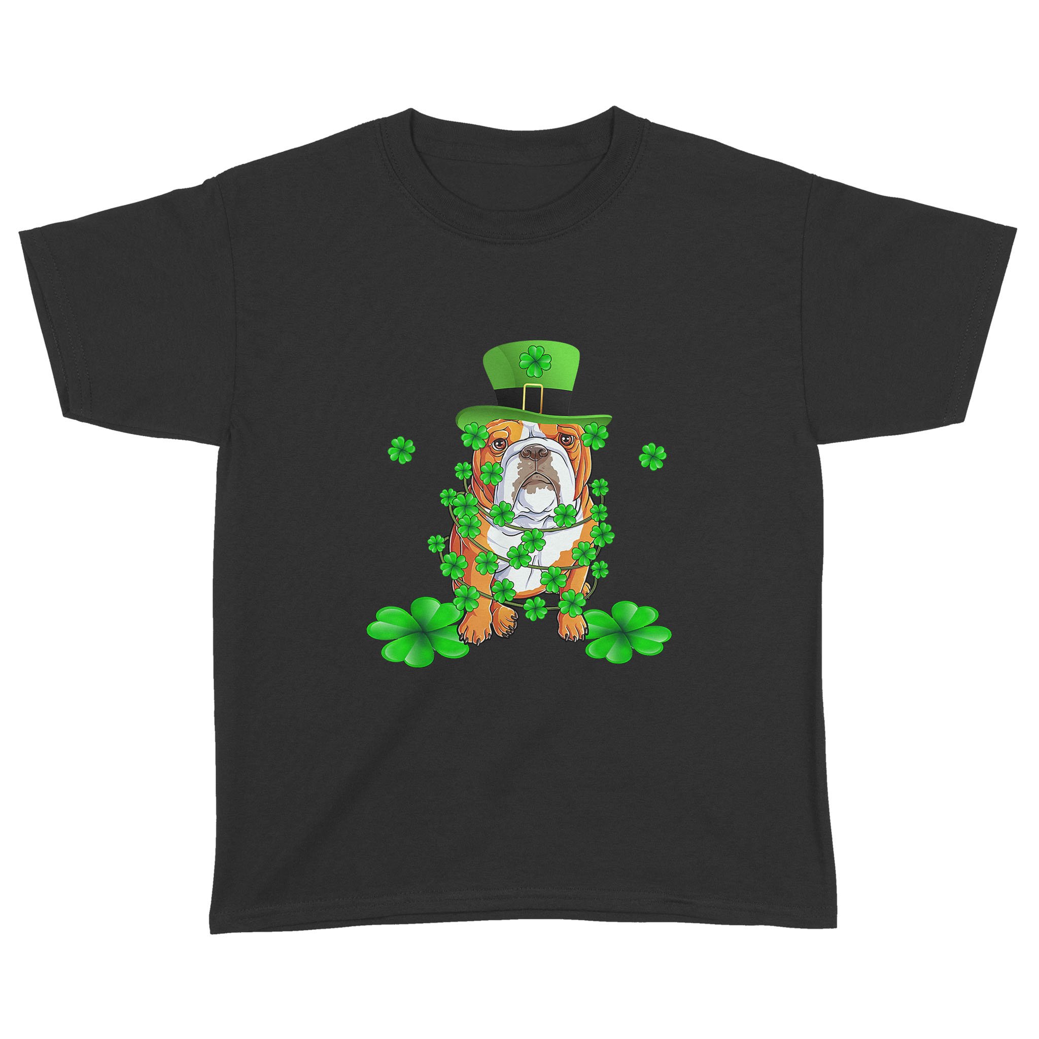 Dabbing English Bulldog St Patrick’s Day T-Shirt – Standard Youth T-shirt