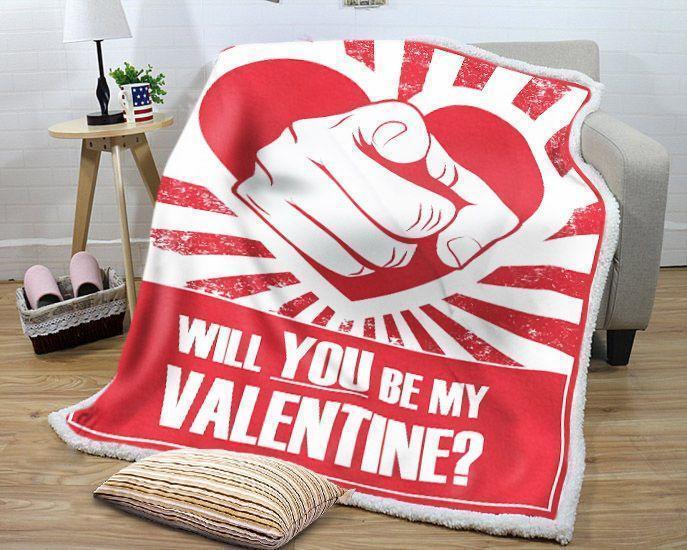 Will You Be My Valentine Fleece Blanket