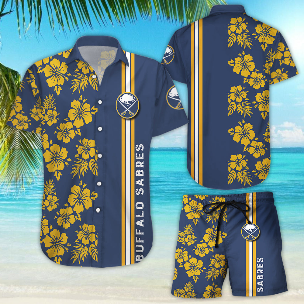 Buffalo Sabres Hawaii Floral Pattern Shirt, Hawaiian Beach Shirt Short Sleeve