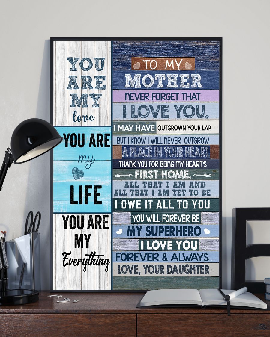 You Are My Everything Canvas And Poster, Mother’s Day Greetings, Mother’s Day Gift From Daughter To Mom, Warm Home Decor Wall Art Visual Art