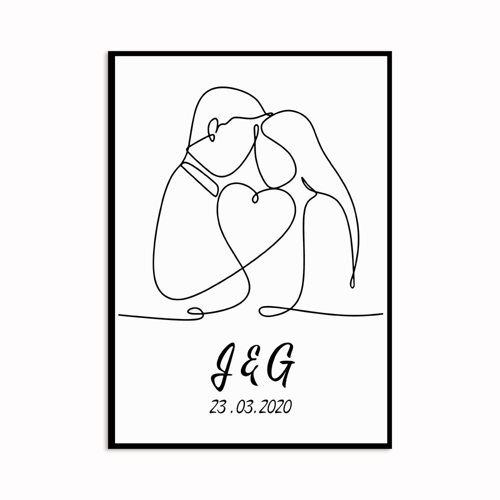 Custom Personalized name Valentine’s day wall prints poster gift ideas for room him boyfriend husband her girlfriend wife couple – Couple Love TY1712 – Personalizedwitch