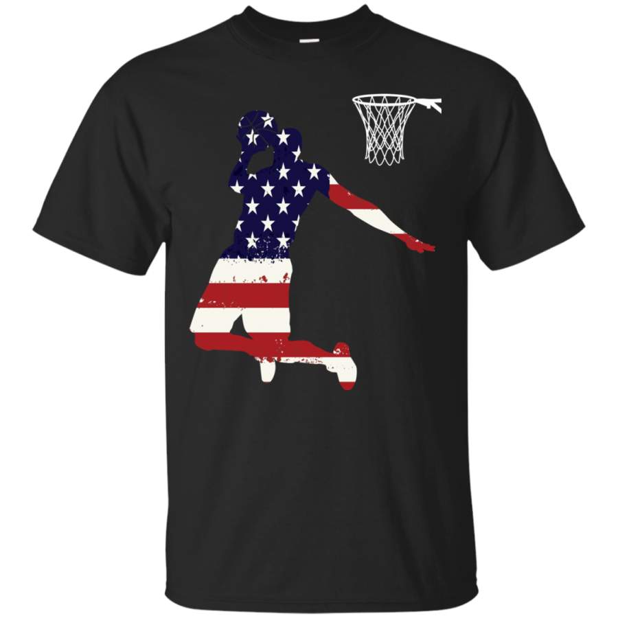 AGR Fabulous Patriotic Basketball American flag t shirt for 4th of July Cotton t shirt