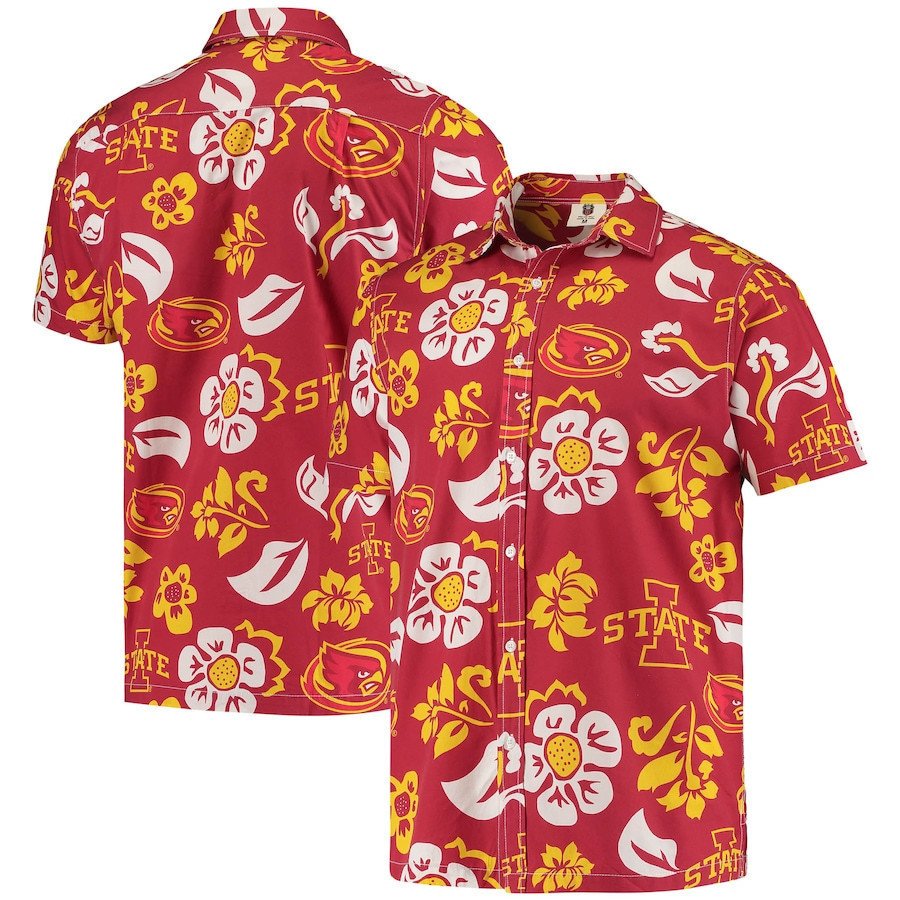 Iowa State Cyclones Cardinal Floral Hawaii Shirt Ha14707