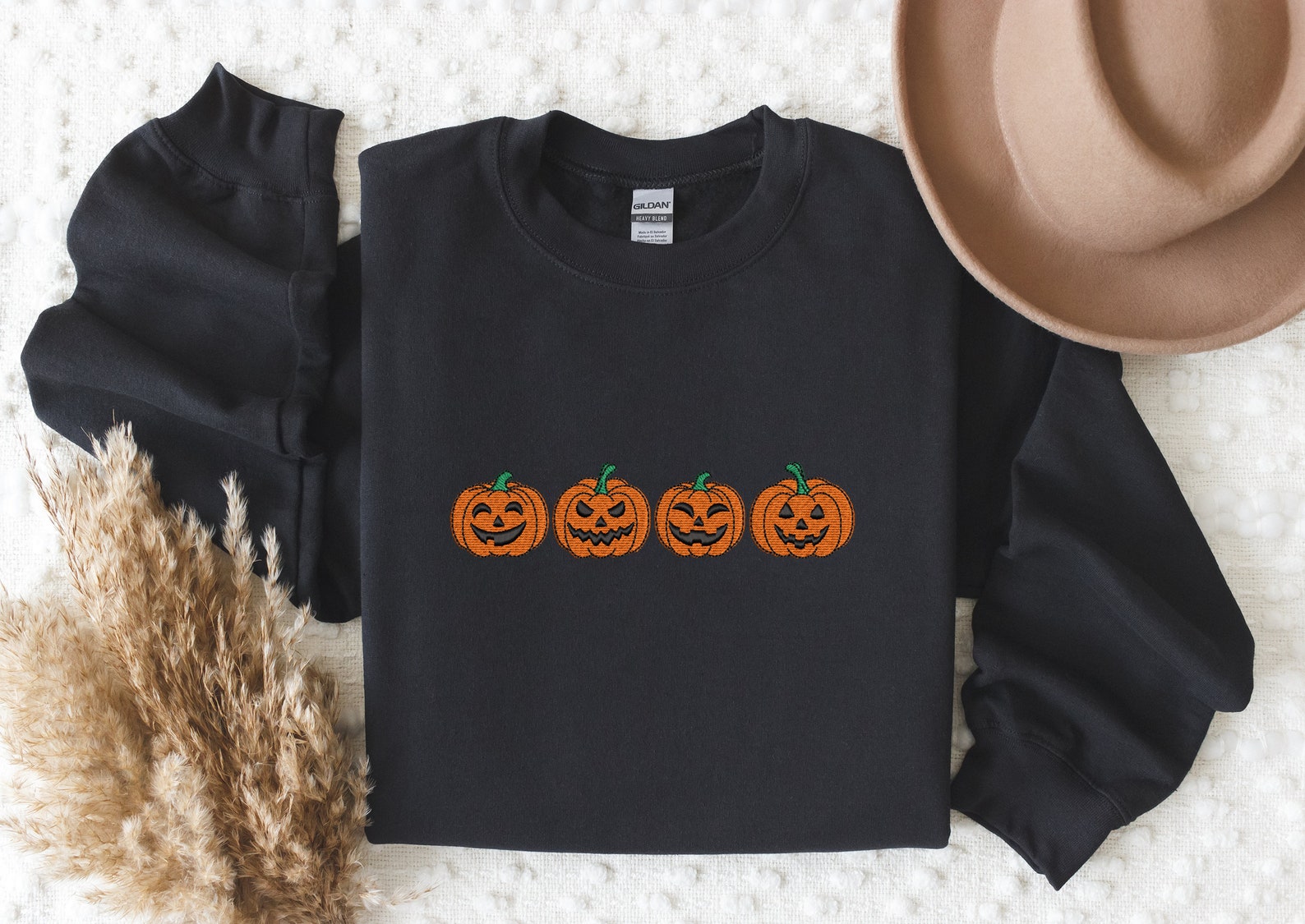 Embroidered Pumpkin Sweatshirt 2D Crewneck Sweatshirt All Over Print Sweatshirt For Women Sweatshirt For Men Sws2446