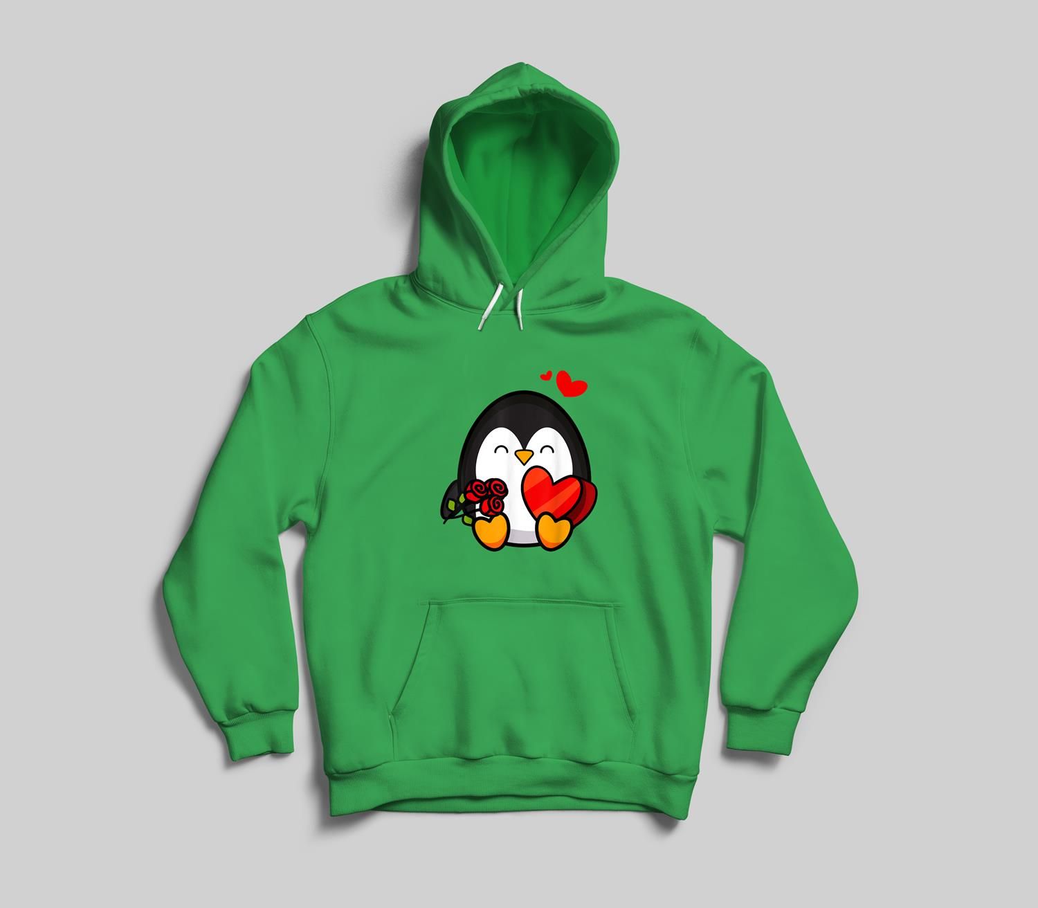 Valentine Penguin  Cool Cupid Seabird Gift Youth hoodie