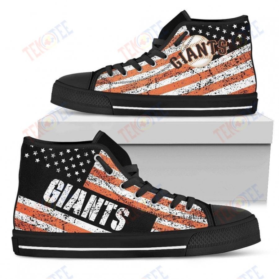 Mens Womens San Francisco Giants High Top Shoes America Flag Italic Vintage Style Shoes TMT348