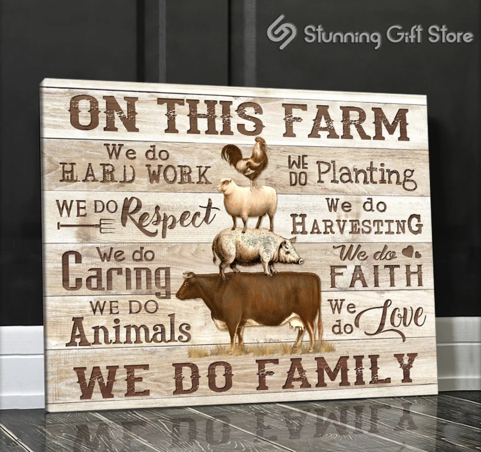 Stunning Gift Farm Animal Canvas On This Farm Ver2 Wall Art