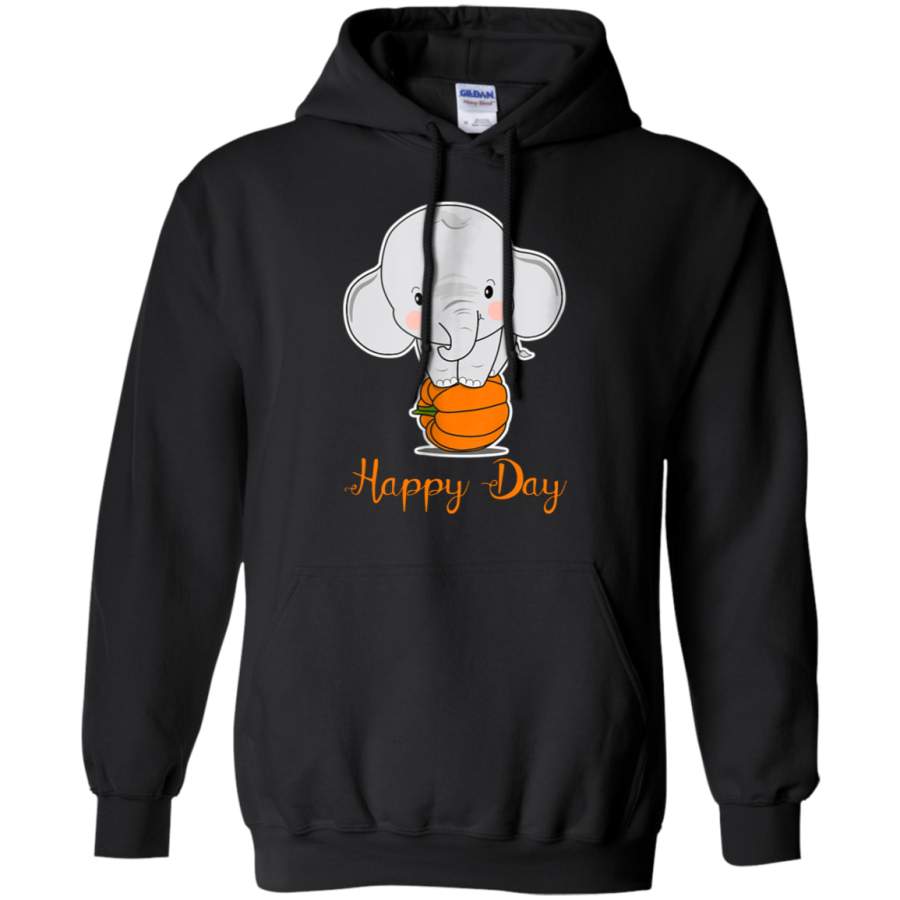 AGR Elephant Pumpkin Fall ‘Happy Day’- Cute AutumnHalloween Hoodie