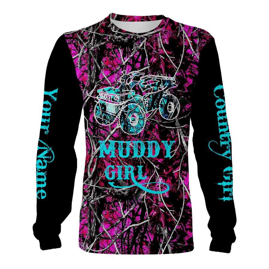 Muddy girl Pink muddy Serenity camo custom Name 3D Full printing Shirt, Face shield – Muddy girl outfit Personalized gift for Women – FSD712