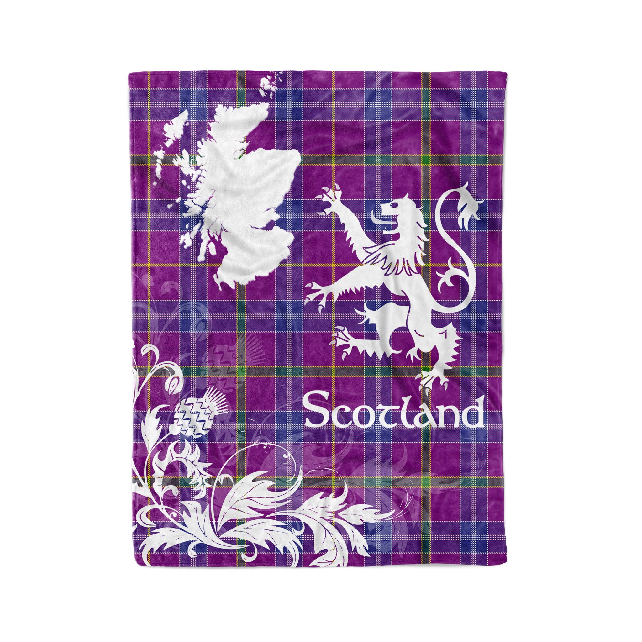 Tartan Plaid Fleece Blanket Tartan Blanket Thistle And Lion Scottish Clan Jackson Plaid Blanket