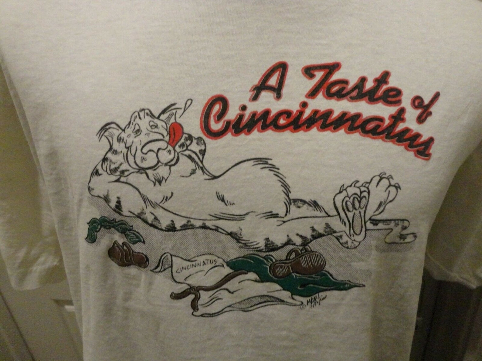 Vtg 90S Screen Stars Best Taste Of Cincinnatus Cartoon Tiger 50 50 Tshirt S L