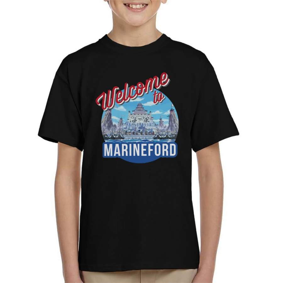 Welcome To Marineford One Piece Kid’s T-shirt