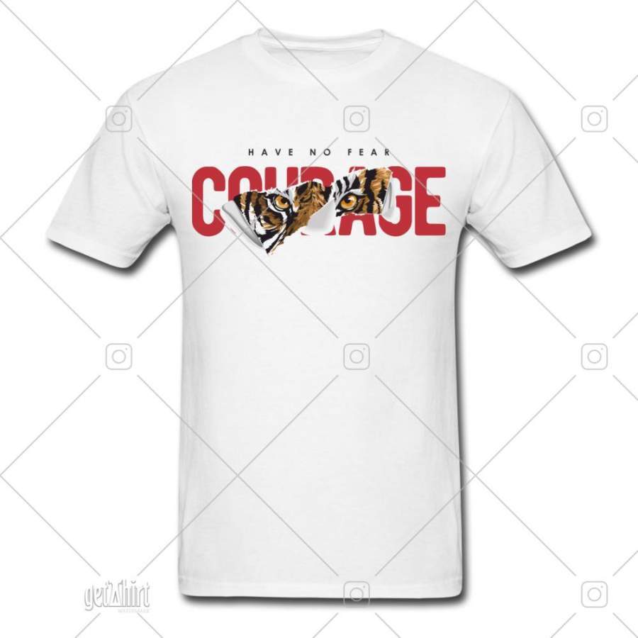 Tiger No Fear Courage Funny Tee Men’s T-Shirt