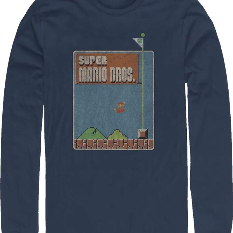 Super Mario Bros. Flagpole Nintendo Long Sleeve Shirt