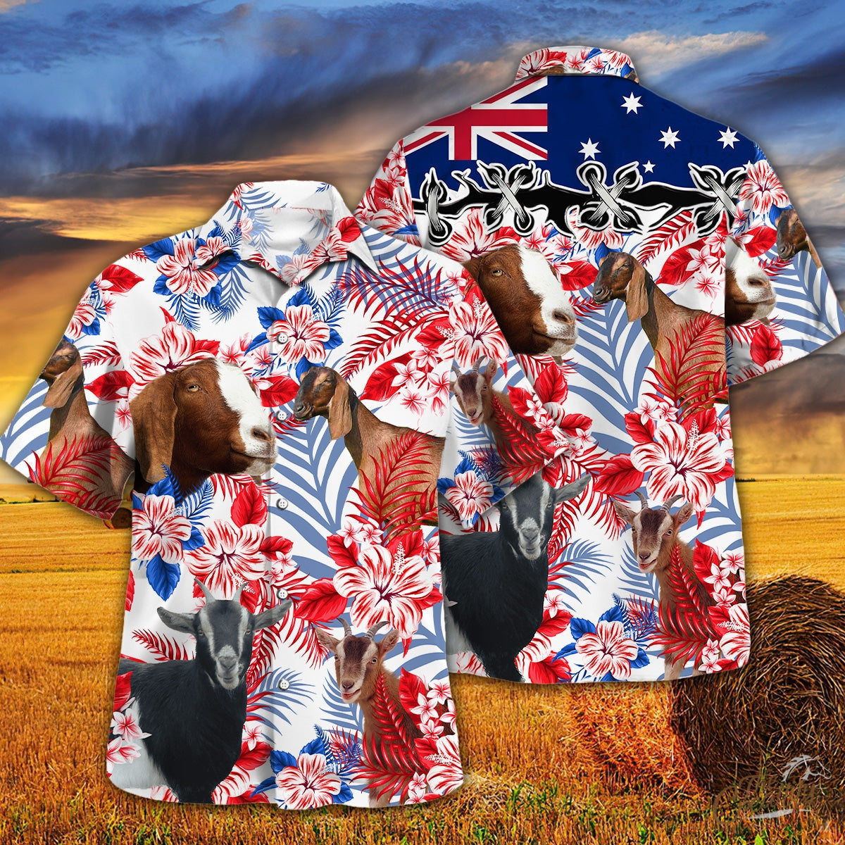 Nubian Goat Australia Flag Hawaii Hawaii Shirt For Men Women Ha14275