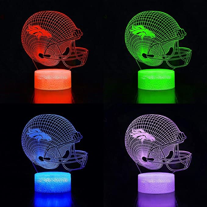 Denver Broncos 3D Night Light with 7 Colors and Touch Sensor