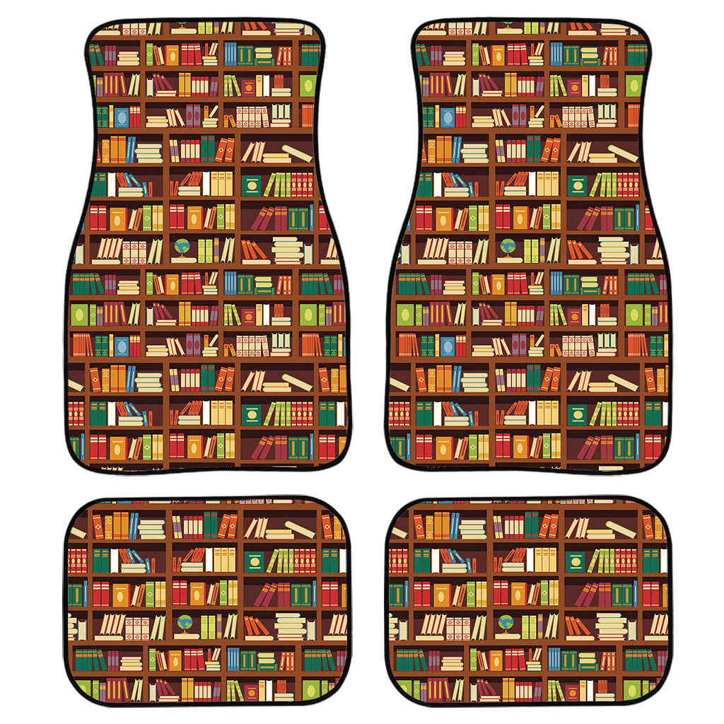 Reading Library Pattern Print Front And Back Car Floor Mats, Front Car Mat