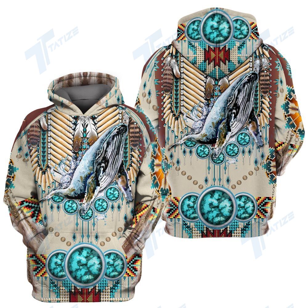 Native wild animal whale 3D All Over Printed Shirt, Sweatshirt, Hoodie, Bomber Jacket Size S – 5XL