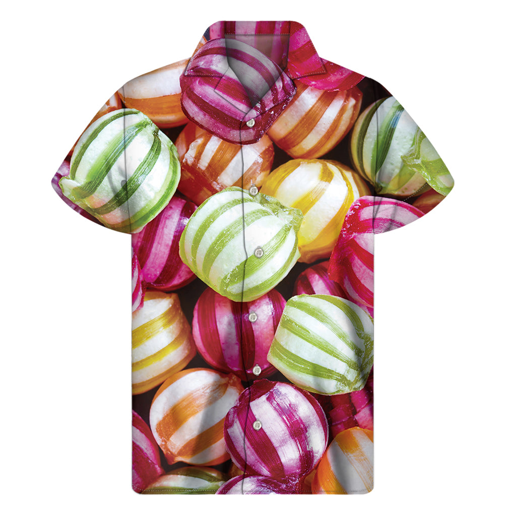 Colorful Candy Ball Print Men’S Short Sleeve Shirt