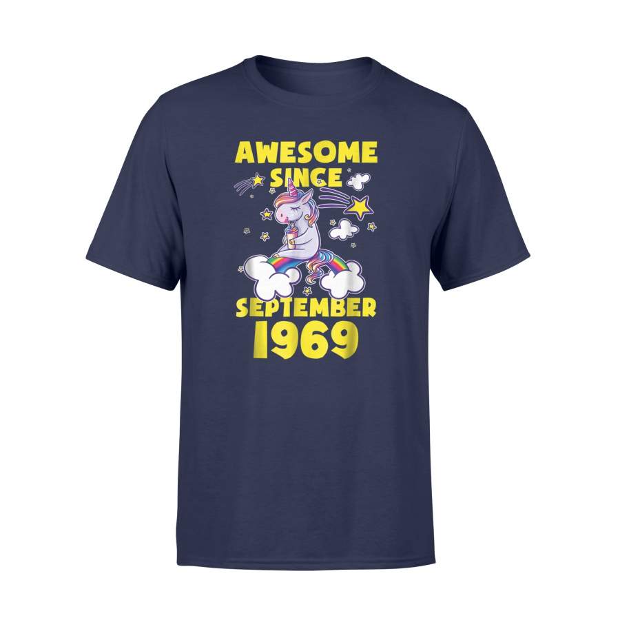 49th Birthday Awesome Since 1969 September Unicorn T-Shirt