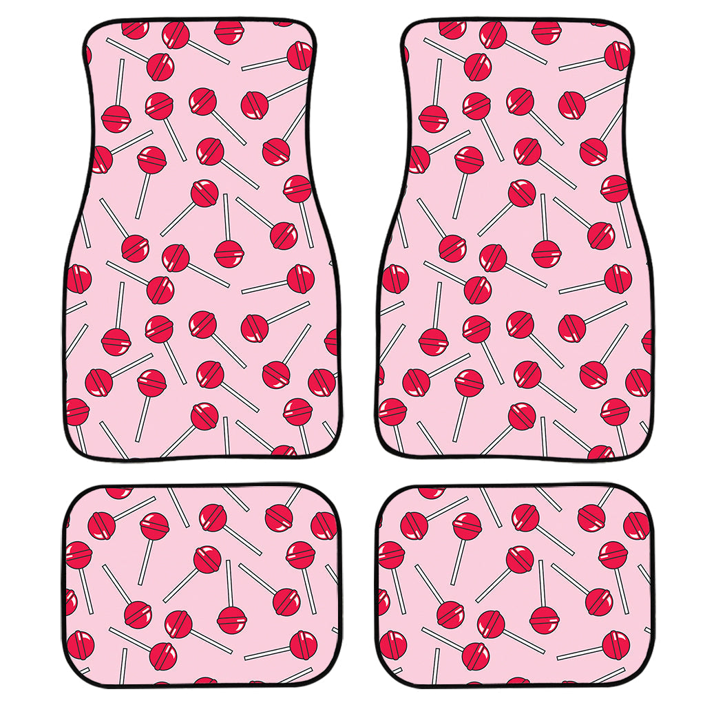 Cartoon Lollipop Pattern Print Front And Back Car Floor Mats, Front Car Mat