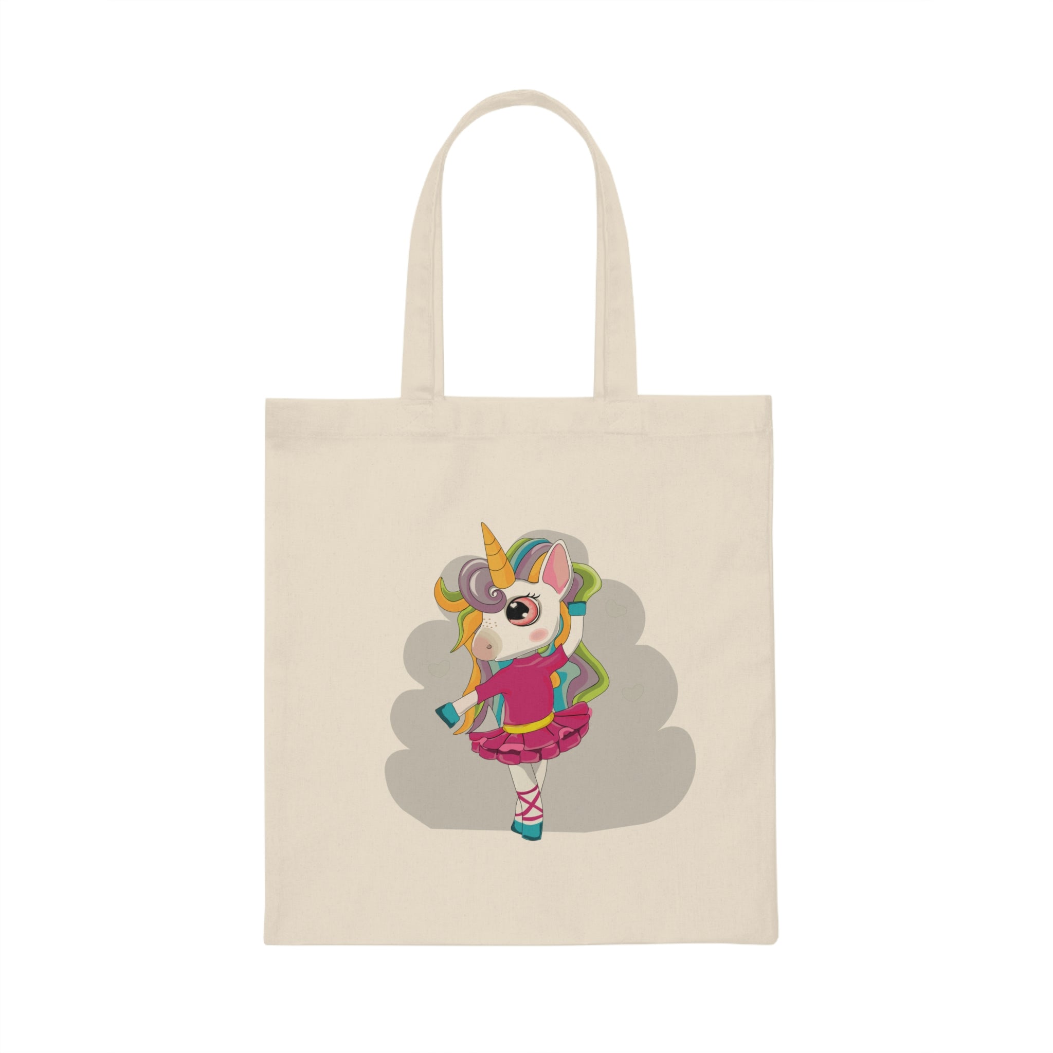 Ballet Dancer Enchanted Rainbow Unicorn Canvas Tote Bag