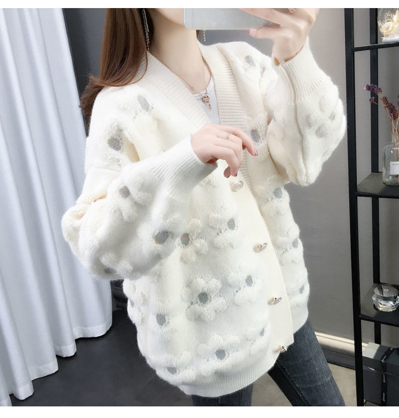 Women’s Cardigan Knitted Sweater Autumn Winter Long Sleeve V-neck Cardigan Casual Street Fashion Women’s Coat Sweater Women’s alx