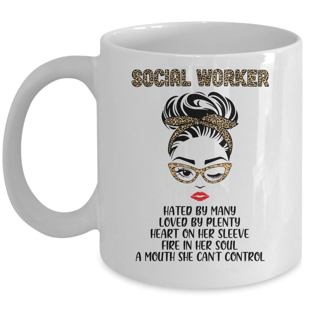 Social Worker Hated By Many Loved By Plenty Leopard Women Mug