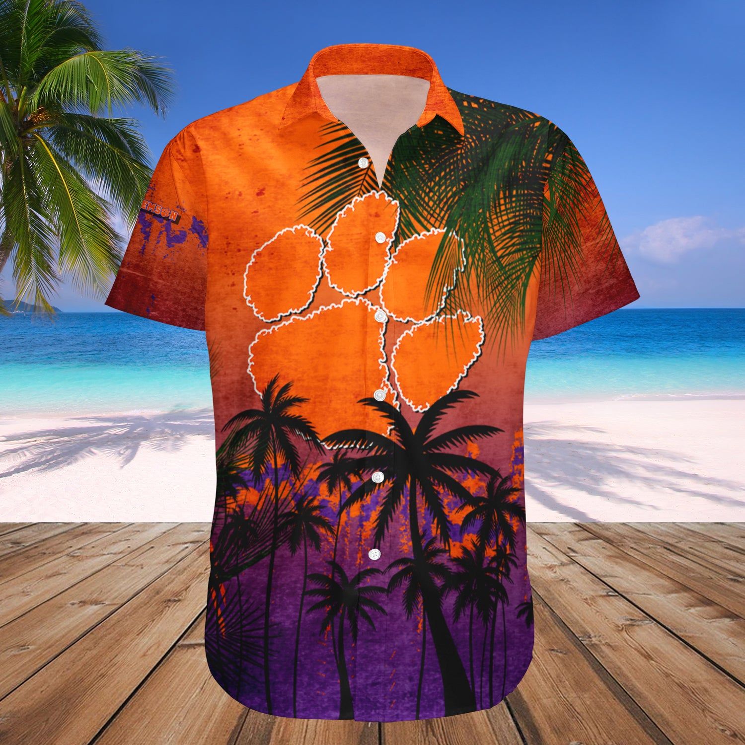 Clemson Tigers Hawaii Shirt Coconut Tree Tropical Grunge – NCCA